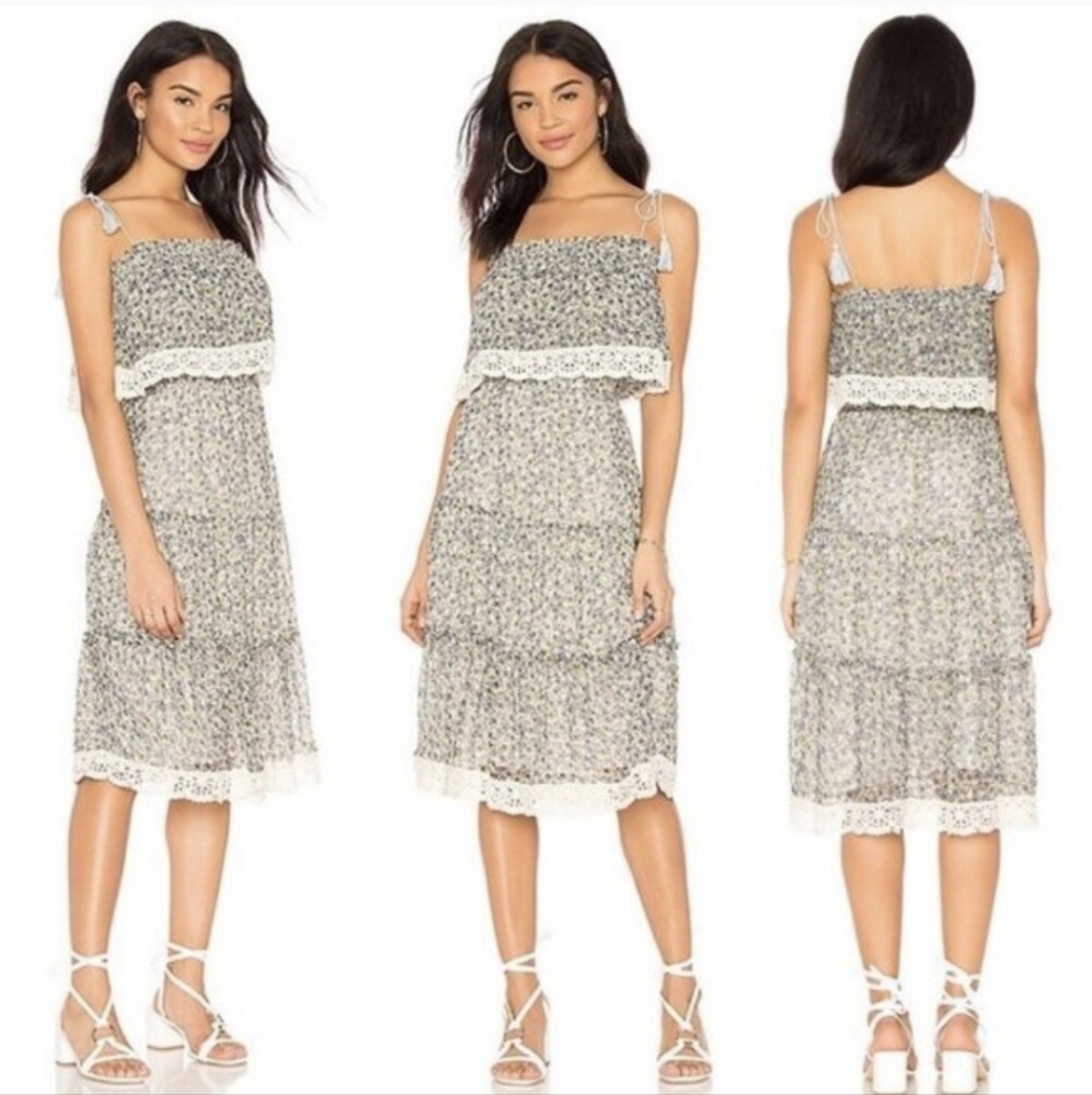 Cupcakes and Cashmere Deda Floral Midi Dress in Cashmere size XS